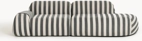 Chaise longue modular às riscas Wolke (3 lugares)