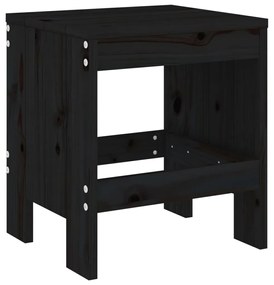 Bancos de jardim 2 pcs 40x36x45 cm pinho maciço preto