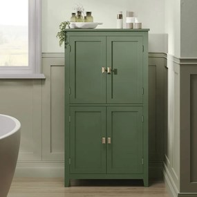 Armário de casa de banho com 4 portas 30 x 60 x 110 cm  verde floresta