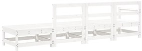 4 pcs conjunto lounge de jardim madeira de pinho maciça branco