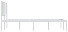 Estrutura de cama com cabeceira 120x190 cm metal branco