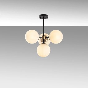 Candeeiro de Teto Akkas – Preto/Antique/Creme – 43 x 43 x 47 cm
