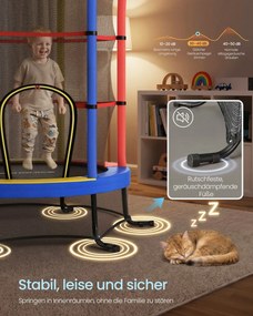 Trampolim infantil de 174 cm com rede de segurança e cobertura para os bordos Multicolorido