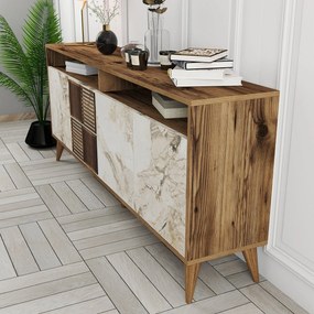 Console Milan – Walnut/White – 180x78x35 cm