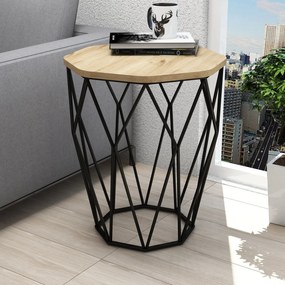 Mesa de Apoio Sofya – Carvalho/Preto – 46x57x46 cm