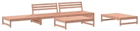 5 pcs conj. lounge jardim com almofadões madeira douglas maciça