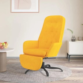 vidaXL Cadeira de descanso com apoio de pés veludo amarelo mostarda