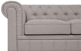 Sofá de canto à esquerda 6 lugares em tecido creme CHESTERFIELD Beliani