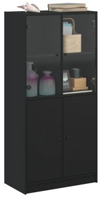 Armário alto c/ portas 68x37x142 cm derivados de madeira preto