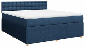 Cama com molas/colchão 180x200 cm tecido azul