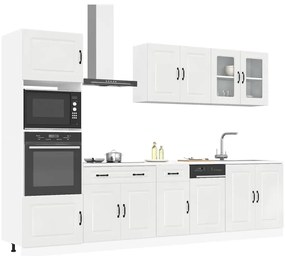 vidaXL 7 peças armário de cozinha conjunto Kalmar branco brilhante