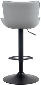 Conjunto de 2 bancos de bar Emma em couro sintético 48 x 83-107 x 54 cm Cinzento