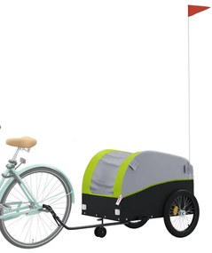 Reboque para bicicleta 45 kg ferro preto e verde