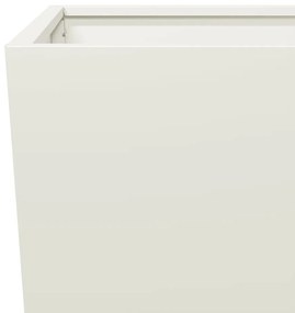 Vaso/floreira de jardim 2 pcs 35x35x75 cm aço branco