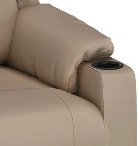 Poltrona reclinável elétrica couro artificial cor cappuccino