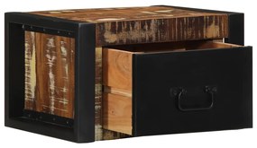 Mesa de cabeceira multicor 40x35x25cm madeira maciça recuperada