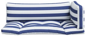 Almofadões p/ paletes 3 pcs tecido oxford riscas azul/branco
