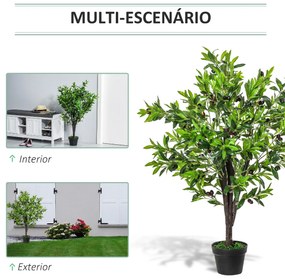 Planta Artificial com Altura 120cm Oliveira Artificial com 1080 Azeitonas Folhas Realistas e 108 Frutos Decoração para interior Exterior Sala de Estar