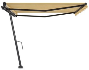 Toldo retrátil manual independente 450x300 cm amarelo e branco
