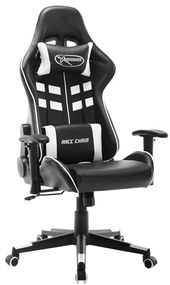 Cadeira de gaming couro artificial preto e branco