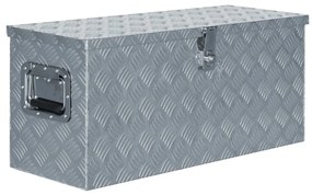 vidaXL Caixa de alumínio 80x30x35 cm prateado