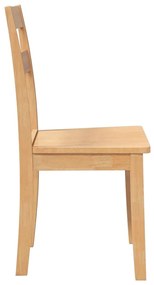 Cadeiras de jantar 2 pcs madeira seringueira maciça natural