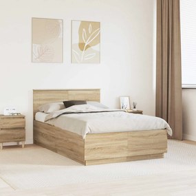 vidaXL Estrutura da Cama com cabeceira Carvalho Sonoma 120 x 200 cm