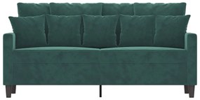 Sofá de 2 lugares 140 cm veludo verde-escuro