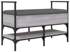 Banco sapateira 85,5x42x57,5 cm deriv. madeira cinzento sonoma