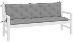 Almofadões banco jardim 2 pcs 180x50x7cm tecido oxford cinzento