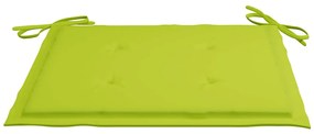 Cadeiras jardim c/ almofadões verde brilhante 4 pcs teca maciça