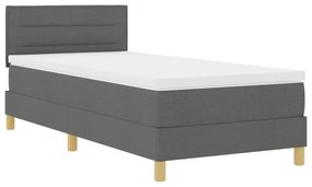 Cama Box Spring com Colchão Cinza Escuro 90x190 cm Tecido