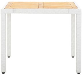 5 pcs conjunto de jantar para exterior vime PE branco