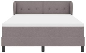 Cama Box Spring com Colchão Taupe 140x200 cm em Tecido