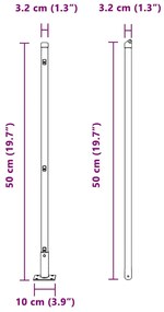 Postes de Cerca com Base - 52 pcs Ø32mm, 88,5cm, Aço Galvanizado.
