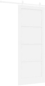 Porta Deslizante vidaXL com Conjunto de Ferragens Brancas 83x211 cm Ma