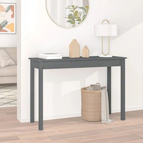 vidaXL Mesa consola 110x40x75 cm madeira de pinho maciça cinzento