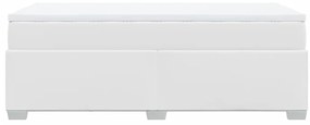 Cama com molas/colchão 90x190 cm couro artificial branco