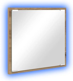 Espelho de Casa de Banho LED Carvalho Artesanal 40x8.5x37 cm Madeira e