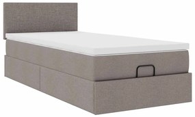 Cama otomana com colchão 100x200 cm tecido cinza