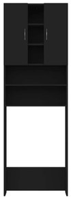 Armário máquina de lavar roupa 64x25,5x190 cm preto