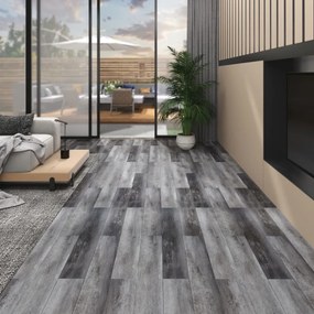 146563 vidaXL Tábuas de soalho PVC autoadesivo 5,02 m² 2 mm cinzento lustroso