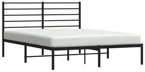 Estrutura de cama com cabeceira 140x200 cm metal preto