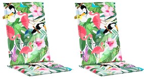Almofadões para cadeiras altas de jardim 2pcs tecido multicolor