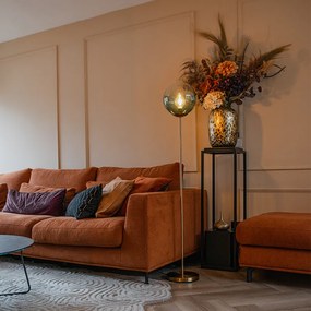 Candeeiro de pé Art Déco em latão com vidro verde - Pallon