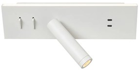 Candeeiro de Parede Branco Ajustável com USB-C incl. LED - Modric Moderno
