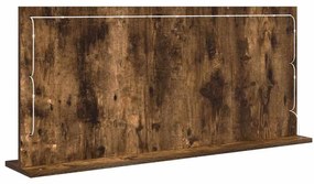 Espelho de Maquilhagem com Luzes LED Carvalho Fumado 100x45x18 cm