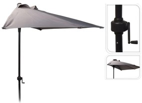 436209 ProGarden Guarda-sol semicircular 250 cm cinzento-claro