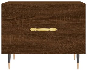 Mesa centro 2 pcs 50x50x40 cm madeira proc. carvalho castanho