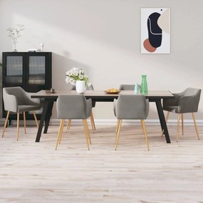 vidaXL Cadeiras de jantar 6 pcs veludo cinzento-claro